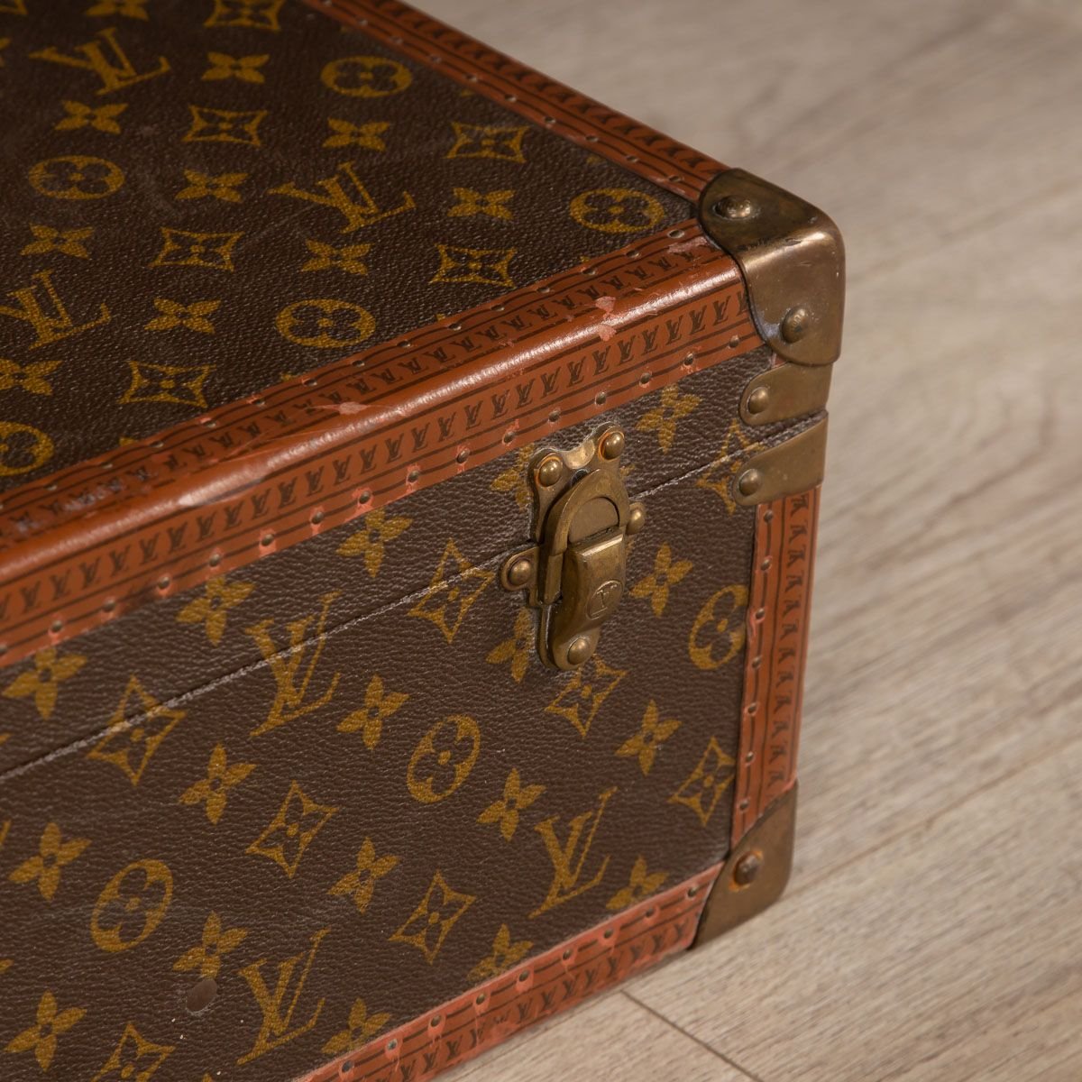 Vintage French Monogrammed Fabric Suitcase from Louis Vuitton, 1970s for sale at Pamono