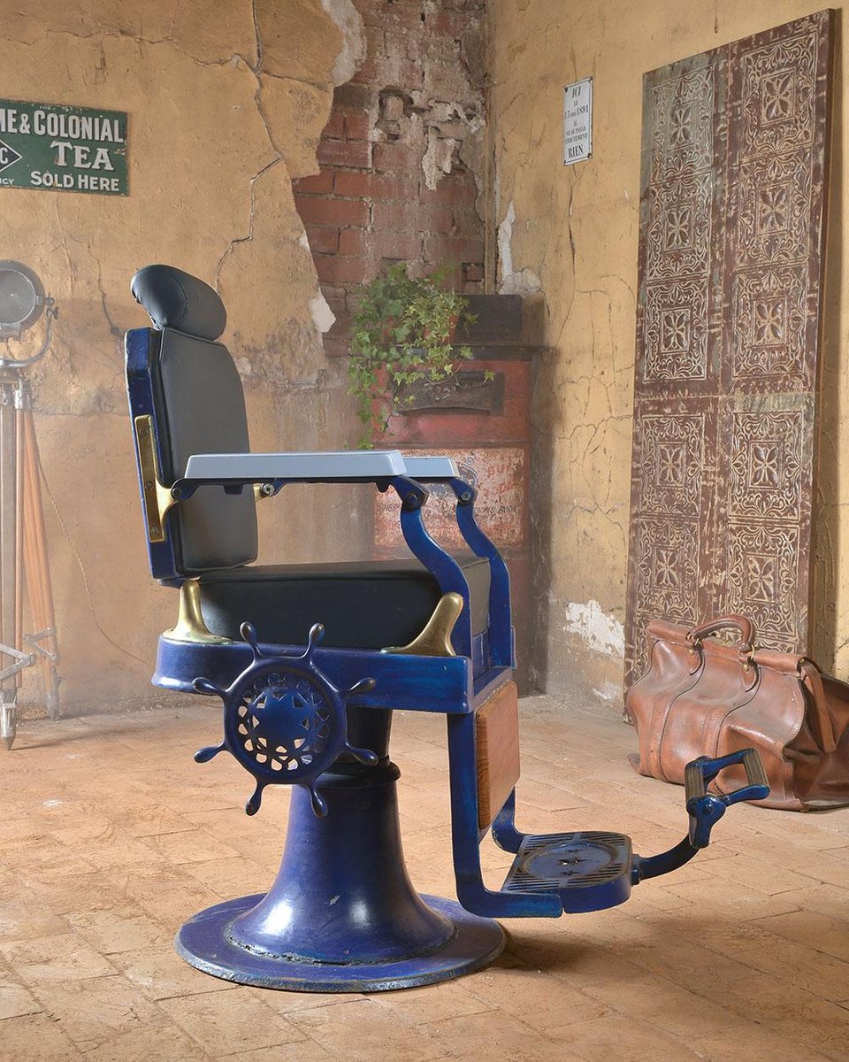 Blue Barber Chair for sale at Pamono