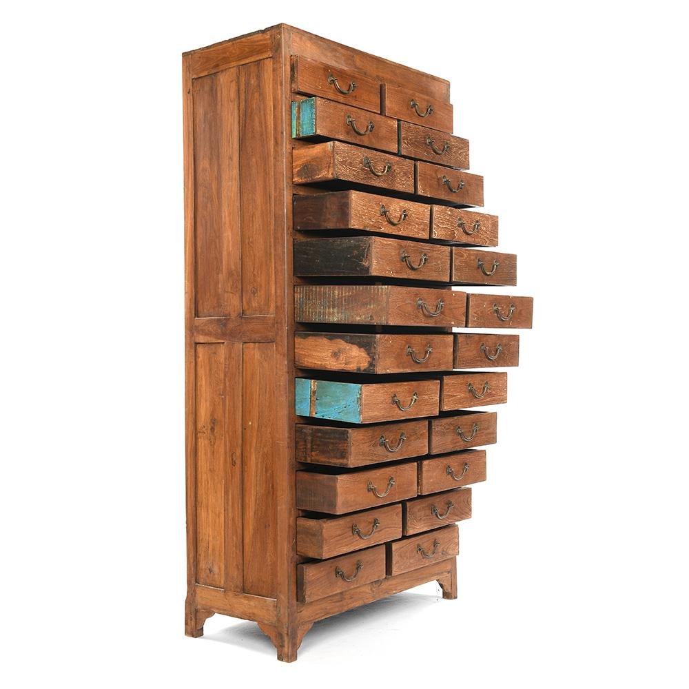 Meuble d'Atelier en Bois avec 24 Tiroirs en vente sur Pamono