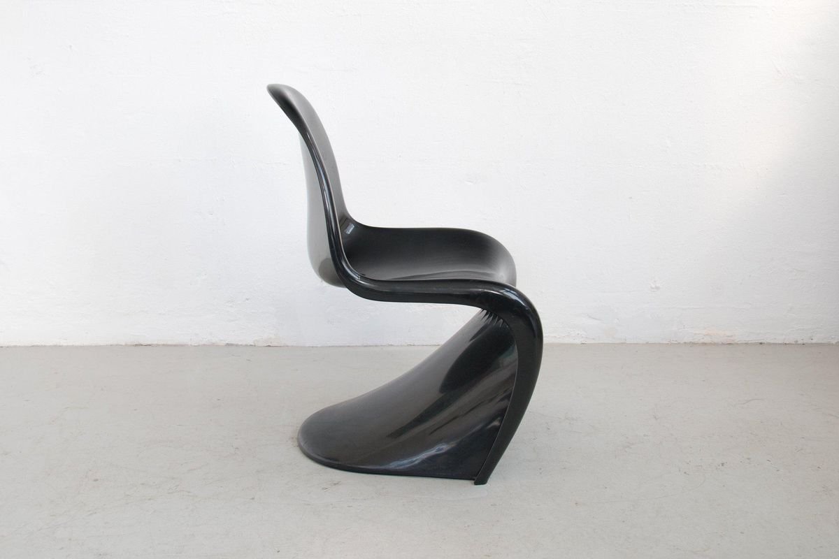 Black Plastic Chairs by Verner Panton for Herman Miller, Set of 4 for