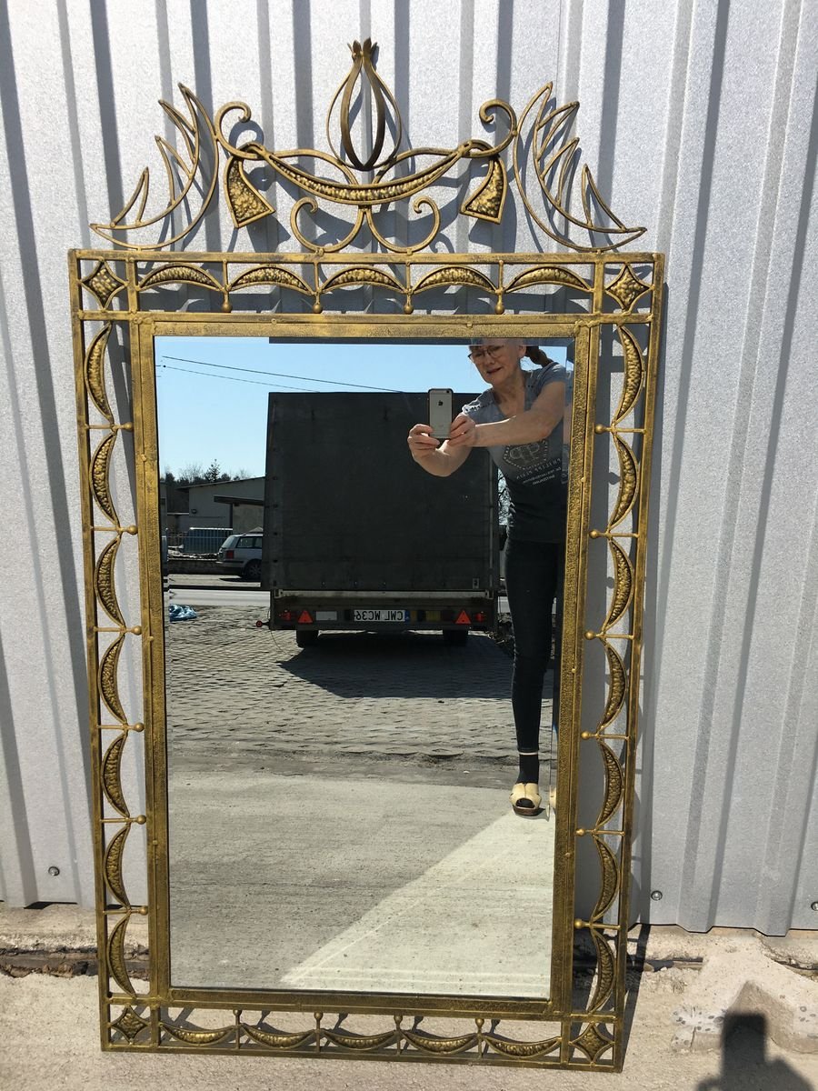 Miroir De Coiffeuse Ancien Style Forgeron - Cadre Métal Motif Fleurs - Atsonea