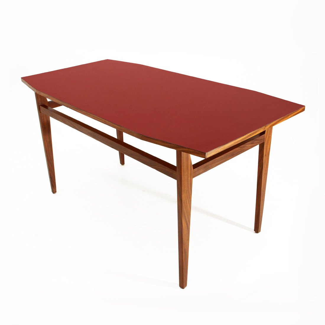 Italian Red Formica Top Dining Table