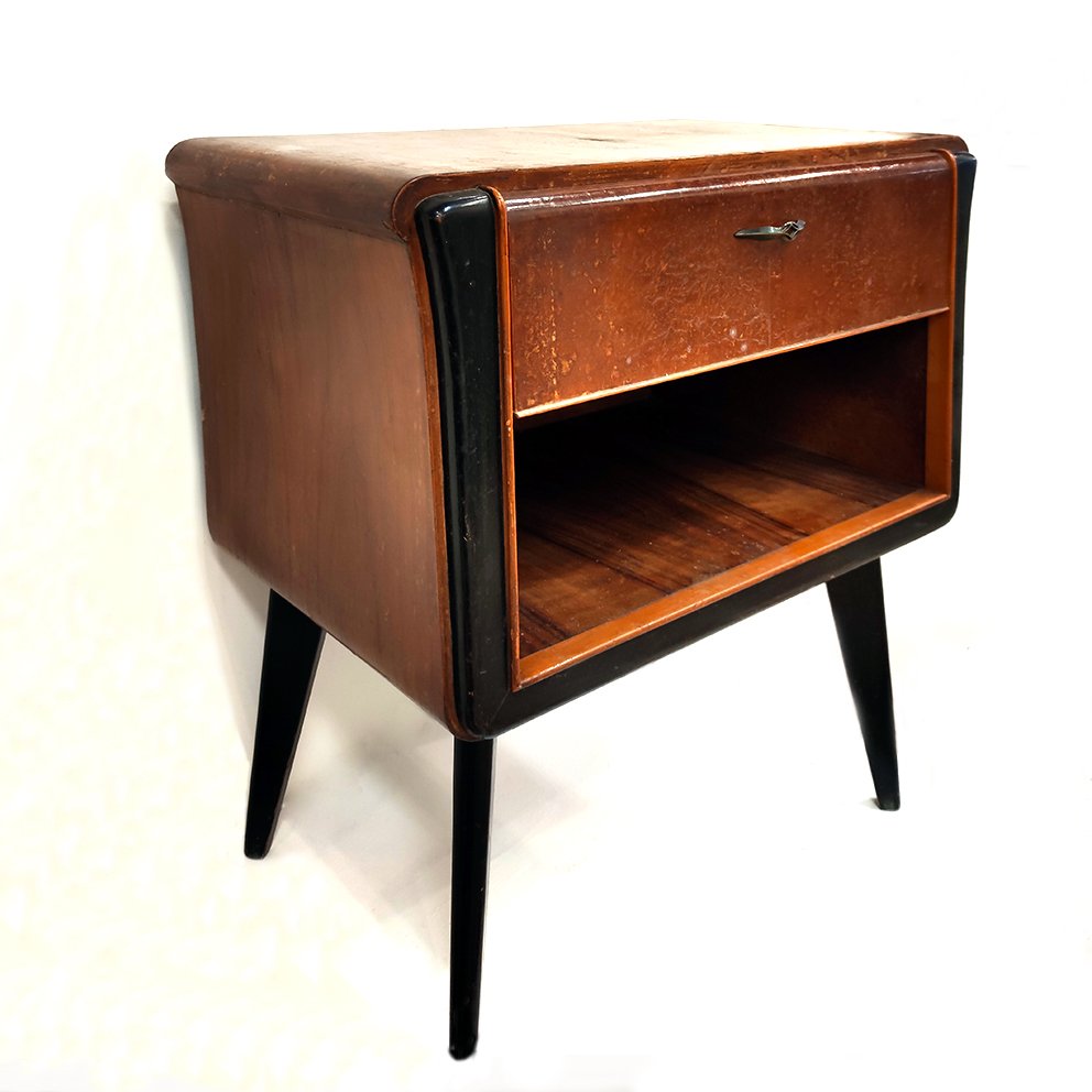Vintage Burlwood Nightstand, 1940s for sale at Pamono