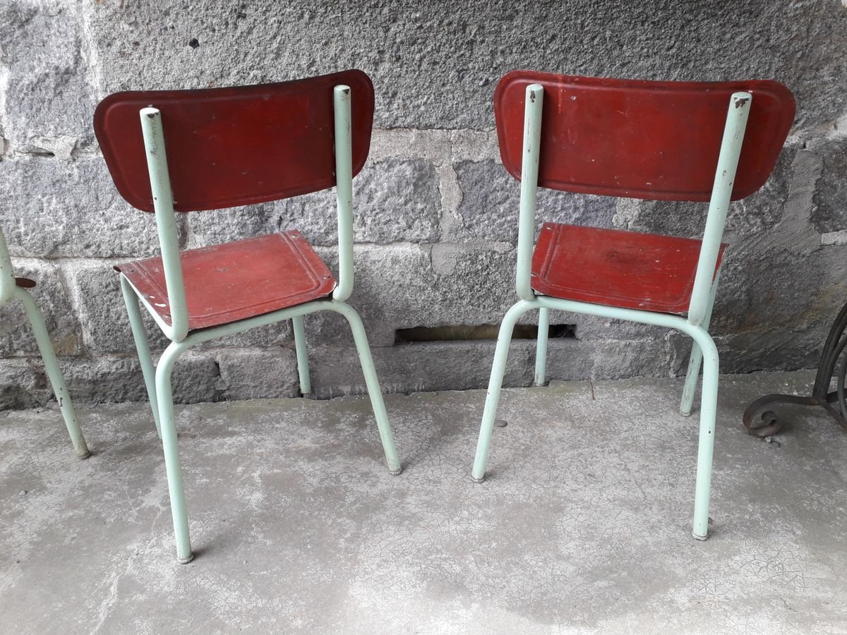 Vintage Gartenmöbel aus Metall, 1950er, Set of 4 bei Pamono kaufen