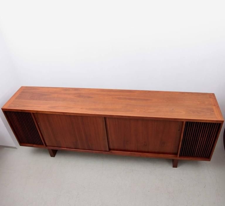 Credenza alta Hifi MidCentury in noce, USA, anni '60 in vendita su Pamono