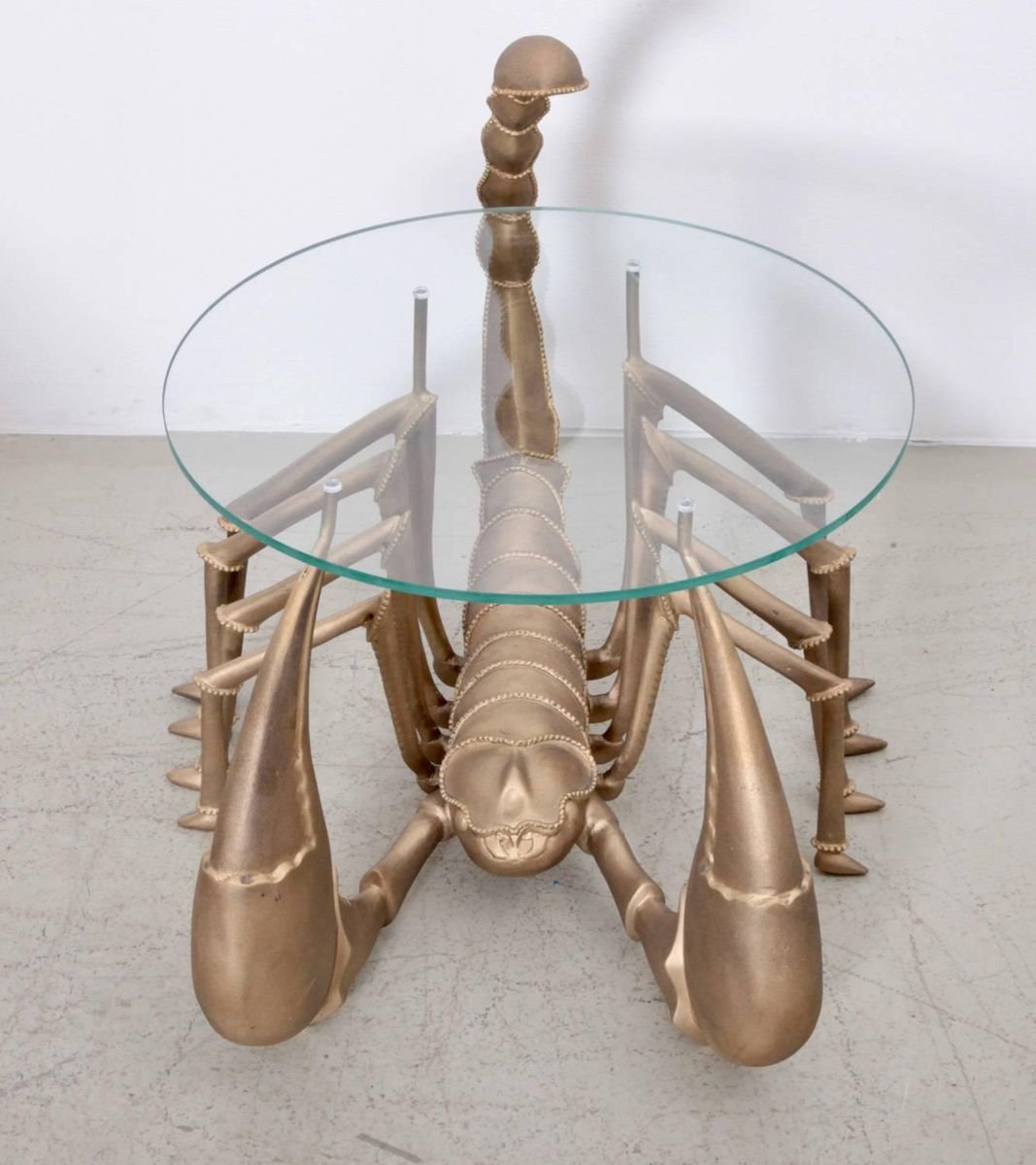 Brass Scorpion Coffee Table Attributed to Jacques DuvalBrasseur, 1970s