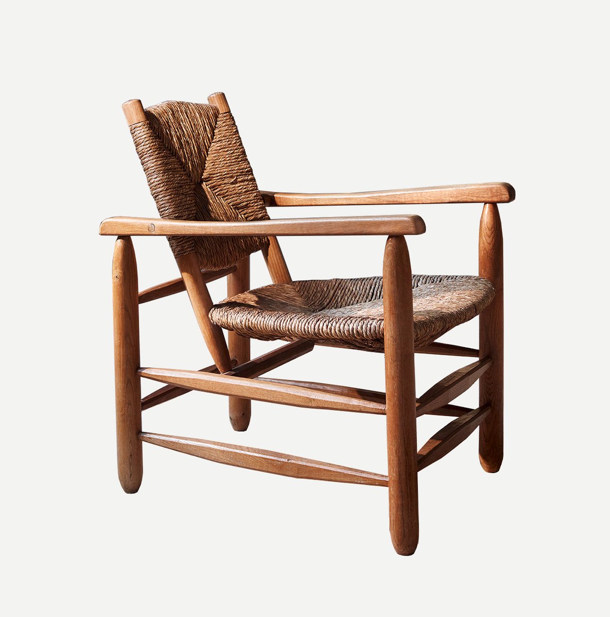 Straw Lounge Chair by Charlotte Perriand, 1947 bei Pamono kaufen