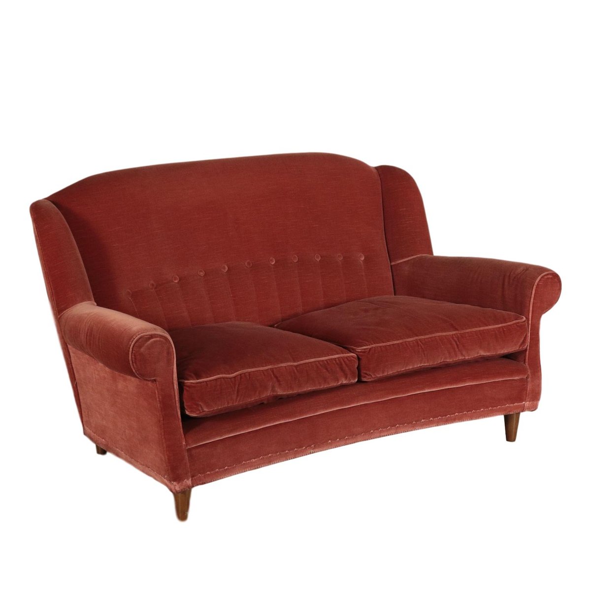 Italienisches Sofa aus Schaumstoff, Federn & Samt, 1950er ...