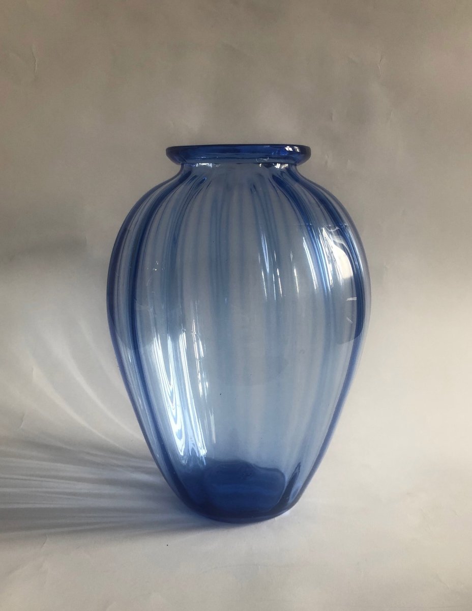Light Blue Blown Glass Vase From M V M Cappellin And C 1920s For Sale