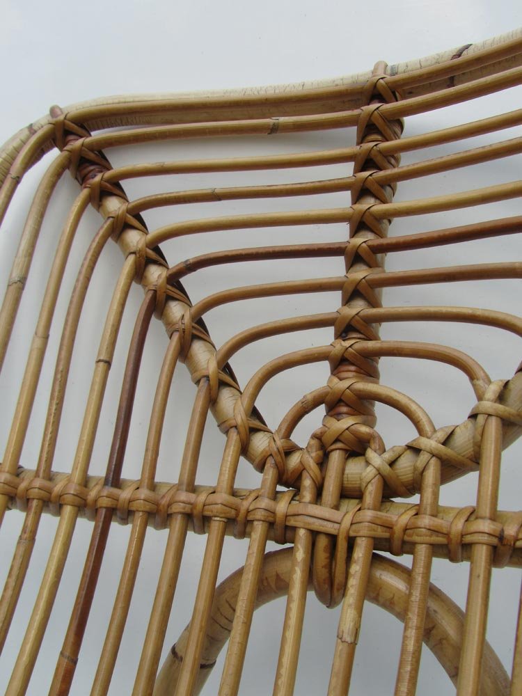 MidCentury Dutch Rattan Lounge Chair, 1960s for sale at Pamono