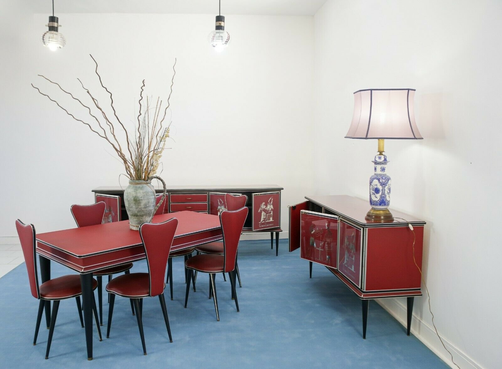Vintage Esstisch & Stühle von Umberto Mascagni, 1950er ...