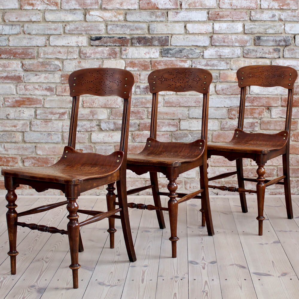 Vintage Bent Plywood Dining Chairs, Set of 3 for sale at Pamono