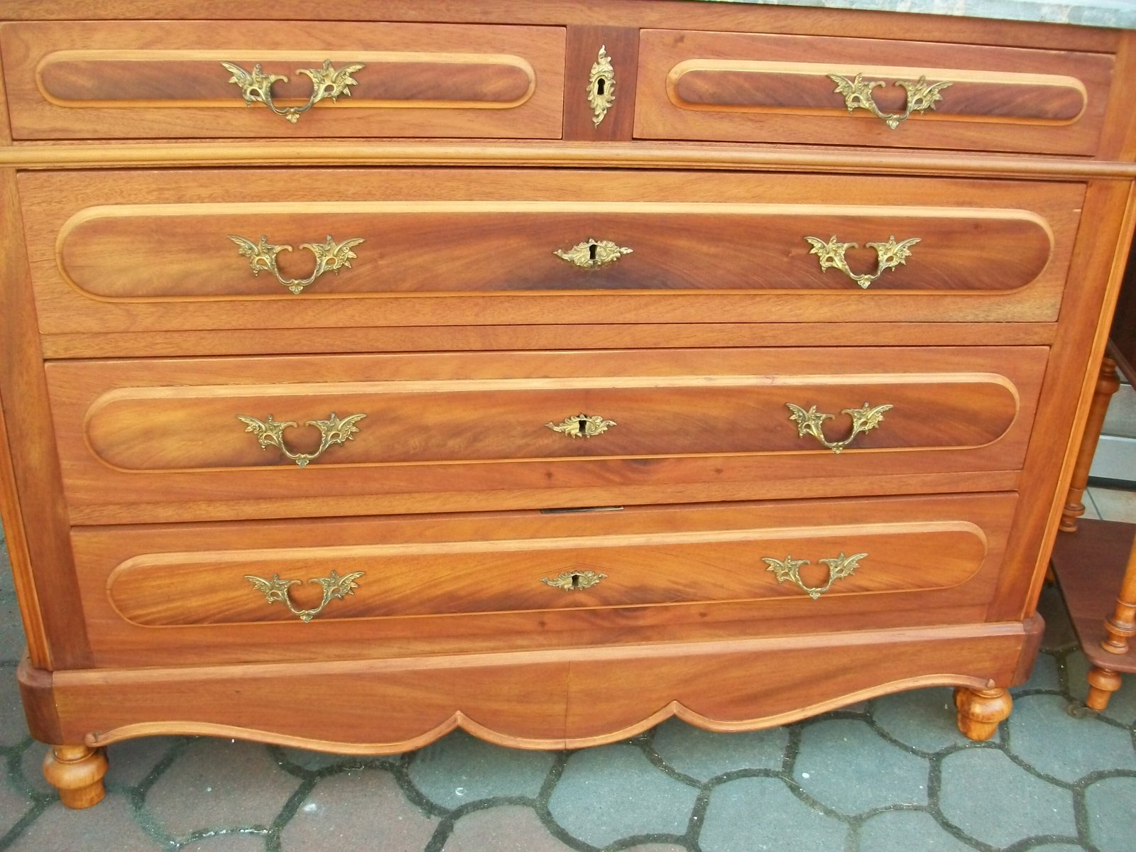 Antique Walnut Bedroom Set, 1890s, Set of 5 for sale at Pamono