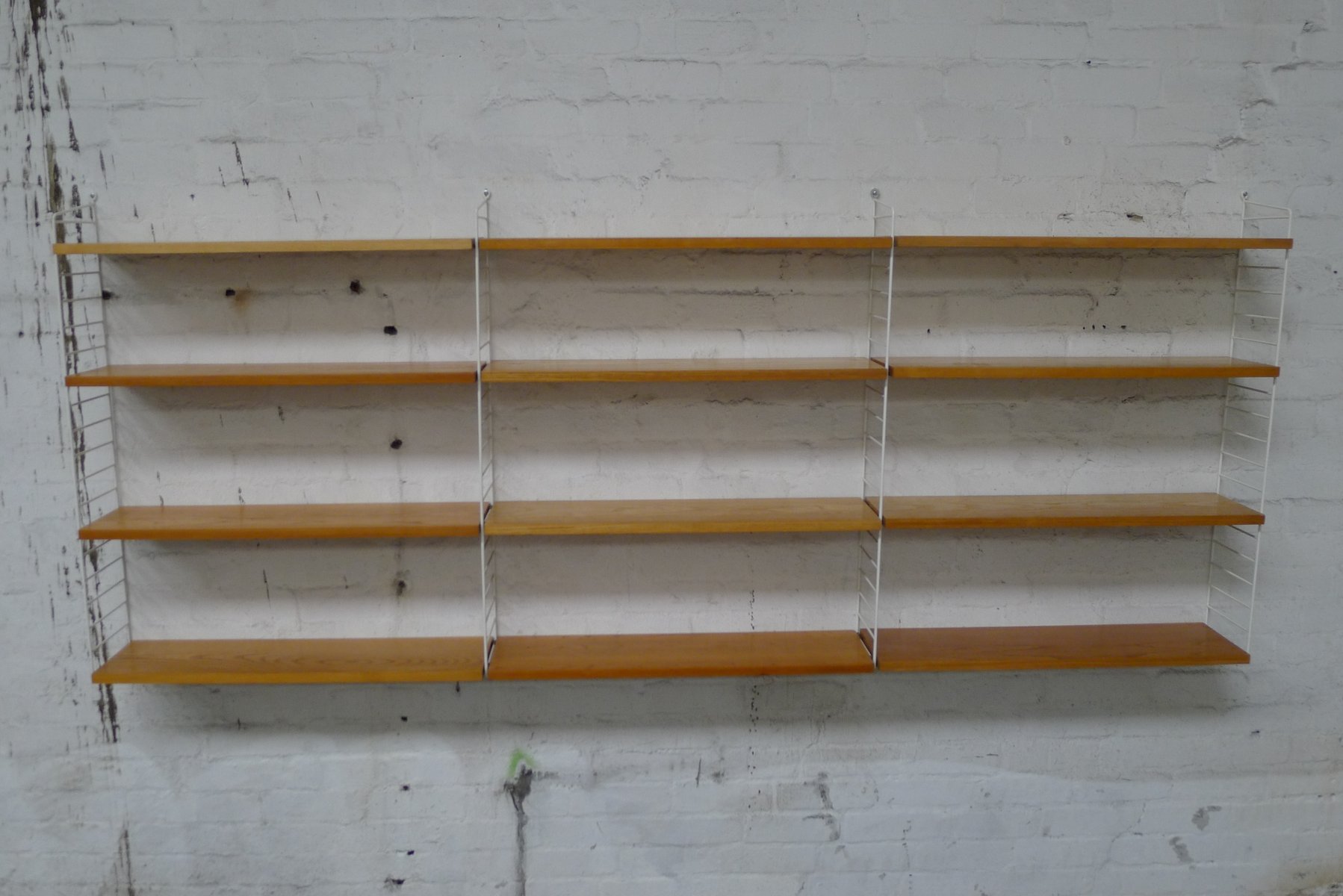 MidCentury Modular Shelf in Ash with White Ladders by Kajsa & Nils