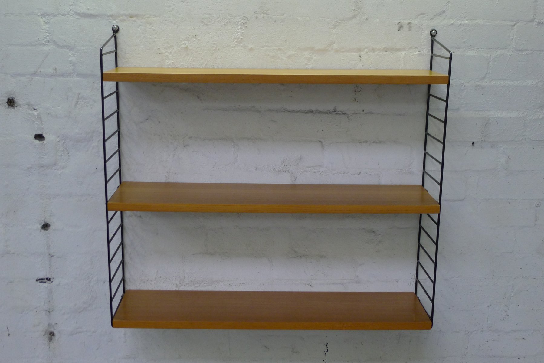 MidCentury Modular Shelf in Ash with Black Ladders by Kajsa & Nils