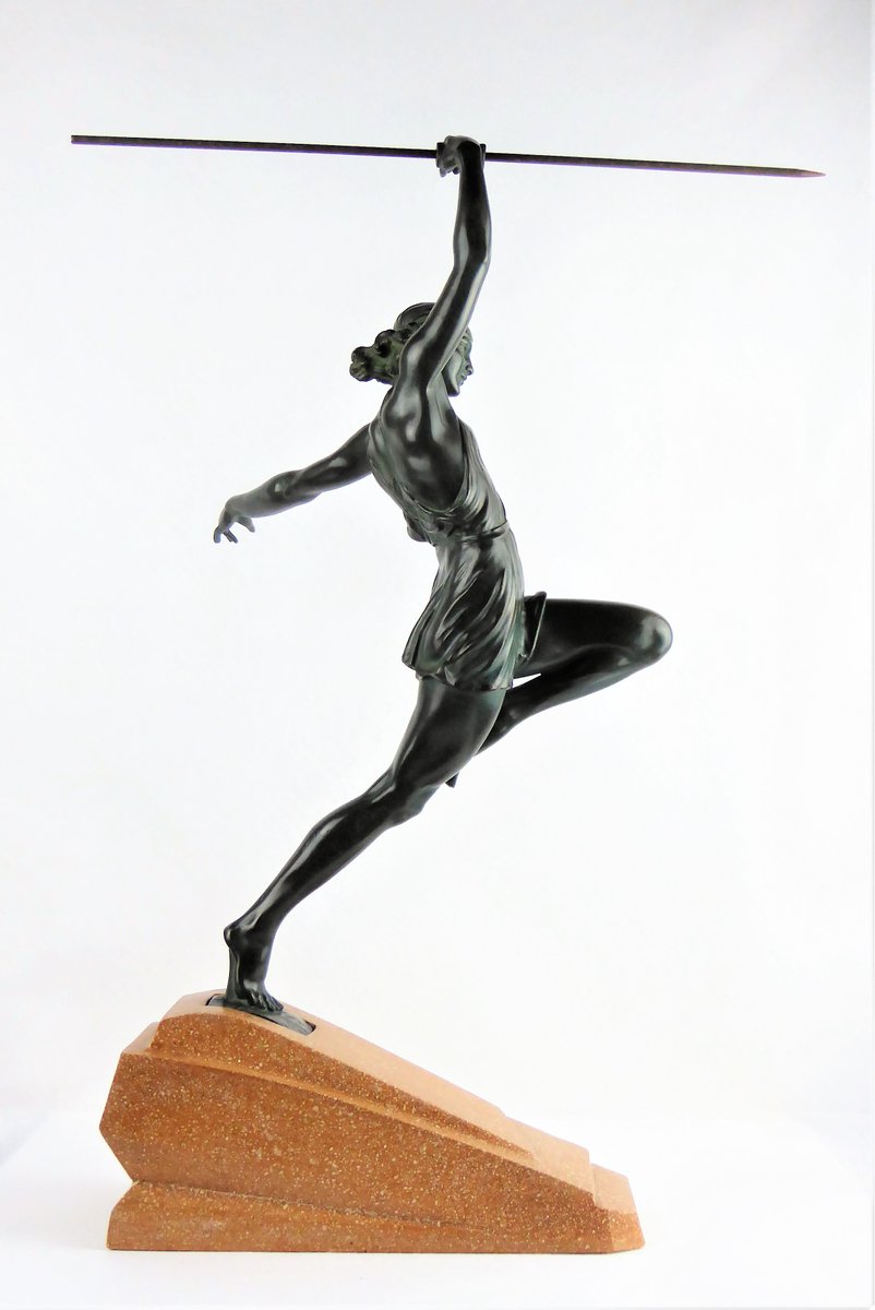 Art Deco Bronze Amazon Sculpture by Le Faguay, 1930s in vendita su Pamono