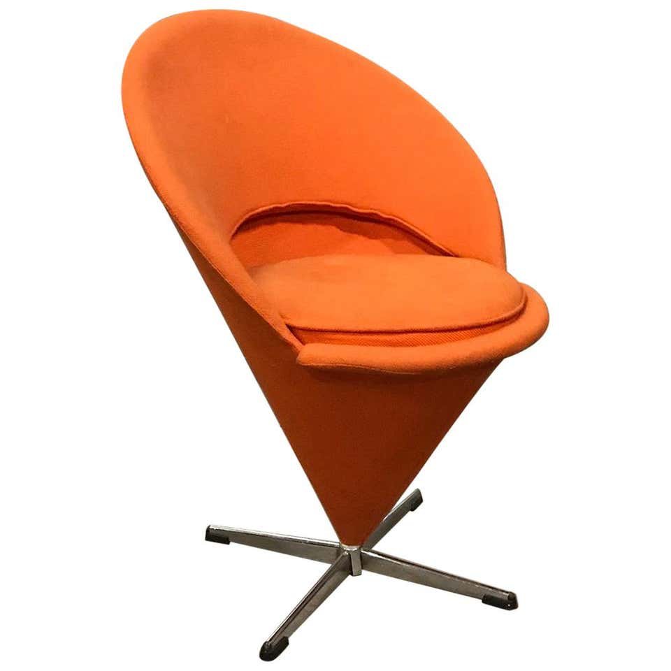 orange fabric cone chair by verner panton for rosenthal 1960s BO-667334