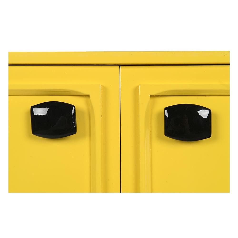 Yellow Lacquered Wood Console Table, 1960s for sale at Pamono