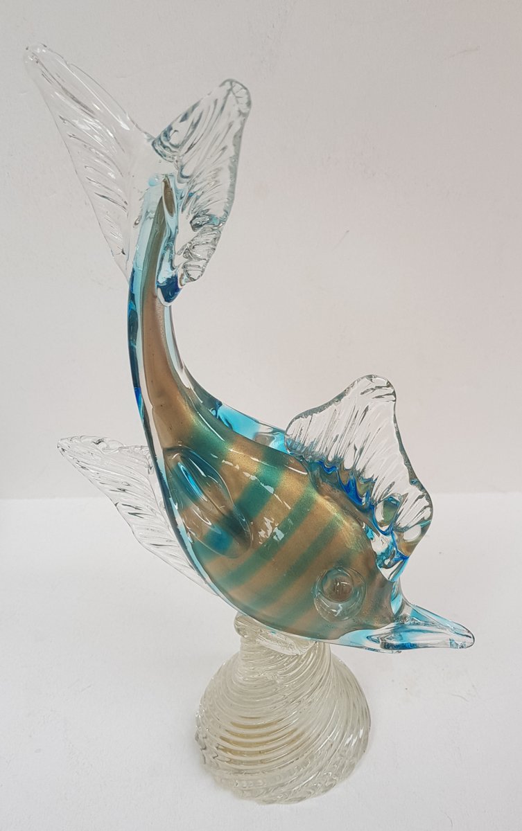 Murano Glass Fish with Gold Threads, 1950s for sale at Pamono