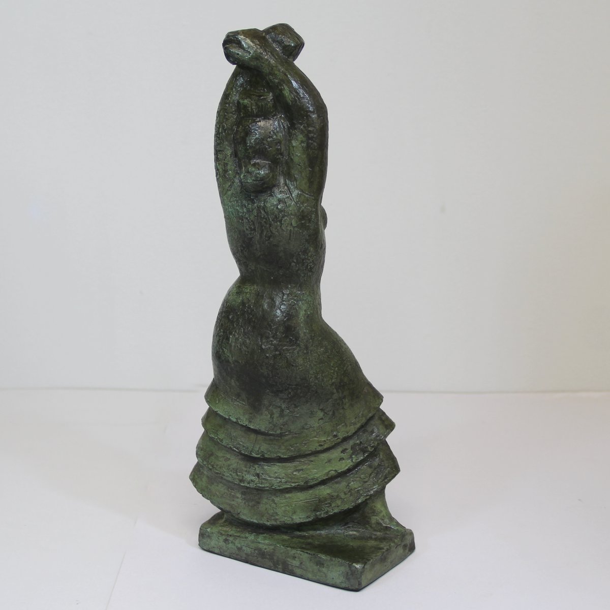 Sculpture terre cuite patinée bronze antique - Cheval marin