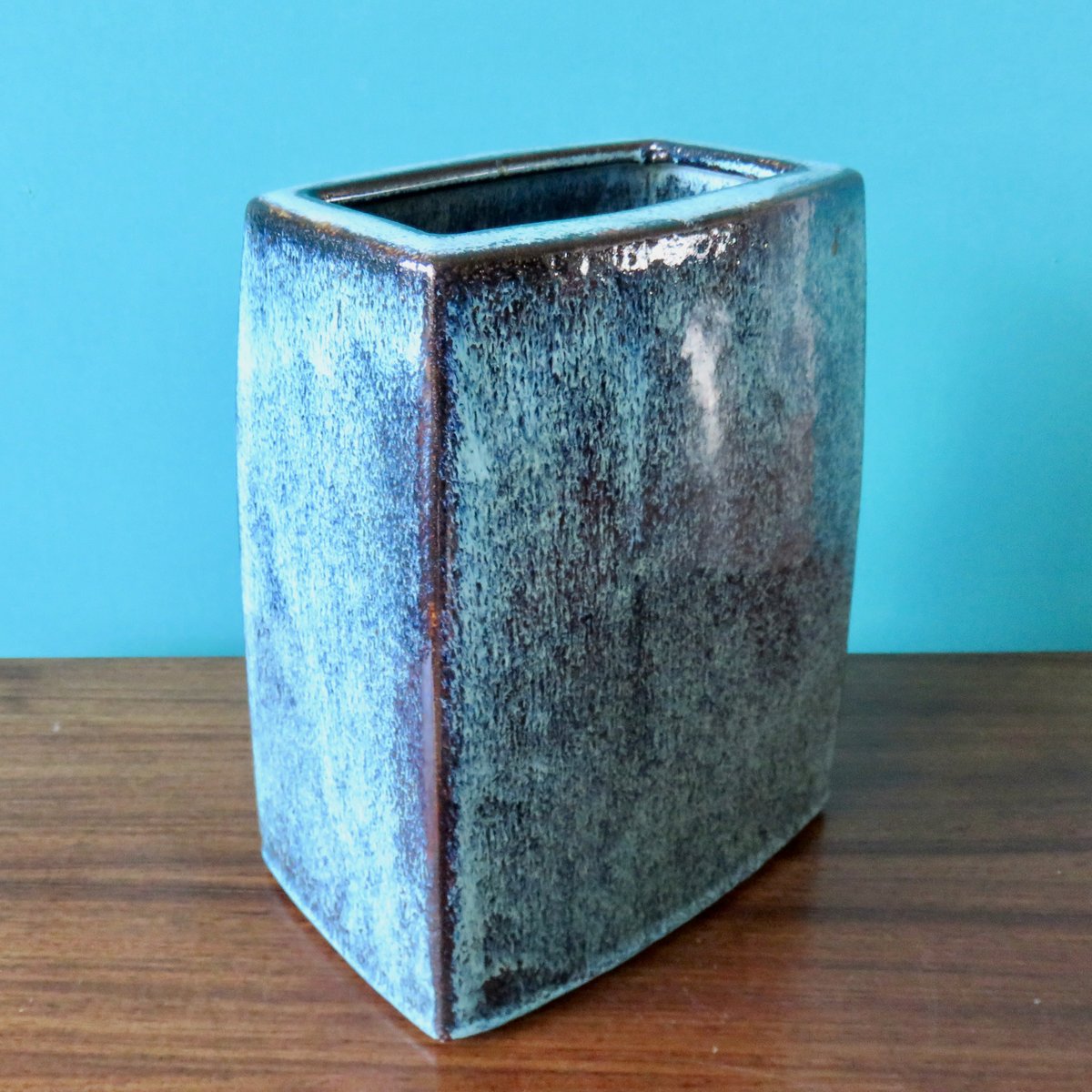 Large Danish Blue Stoneware Vase from Stogo, 1960s for sale at Pamono