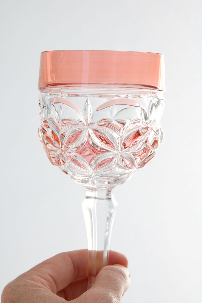 MidCentury Hand Blown Crystal Wine Glasses from Hofbauer, Set of 6 for sale at Pamono