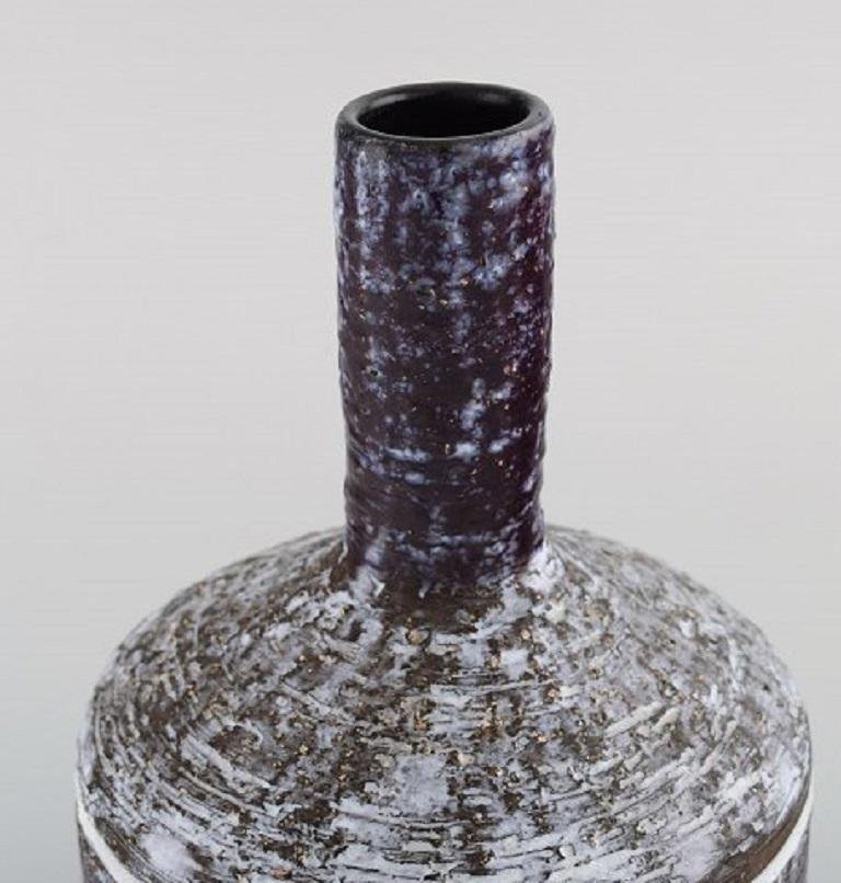 Vase with Narrow Neck in Glazed Ceramic from UpsalaEkeby, Sweden