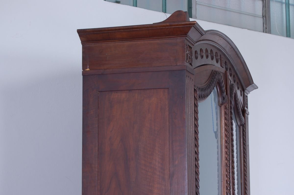 Antique Wood Veneer Wardrobe, 1900s for sale at Pamono