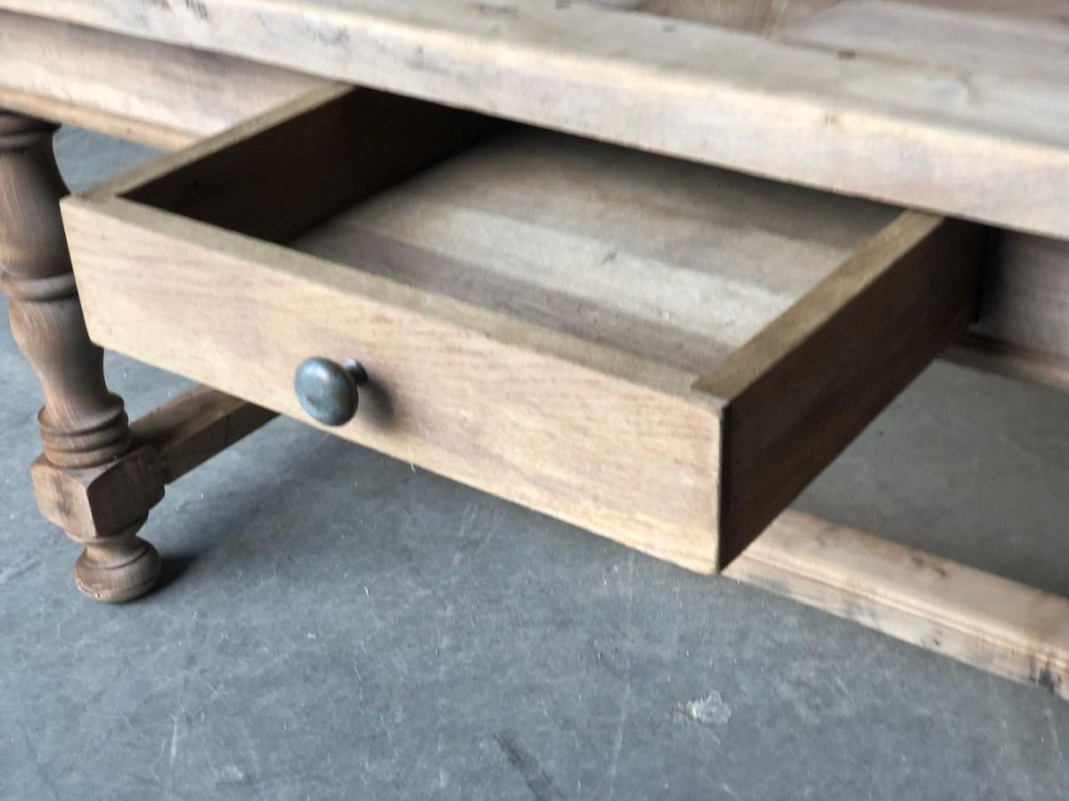 Mid 19th Century French Rustic Bleached Walnut Farmhouse Kitchen Dining Table For Sale At Pamono