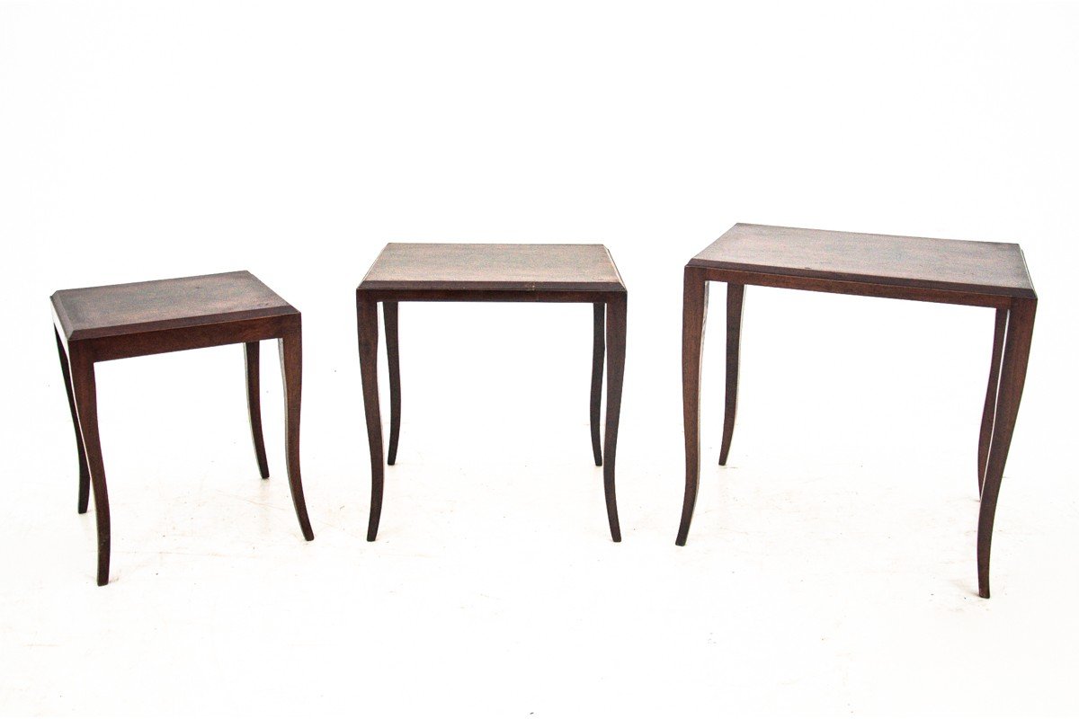 rosewood and walnut nesting tables 1960s set of 3 BXB-702333