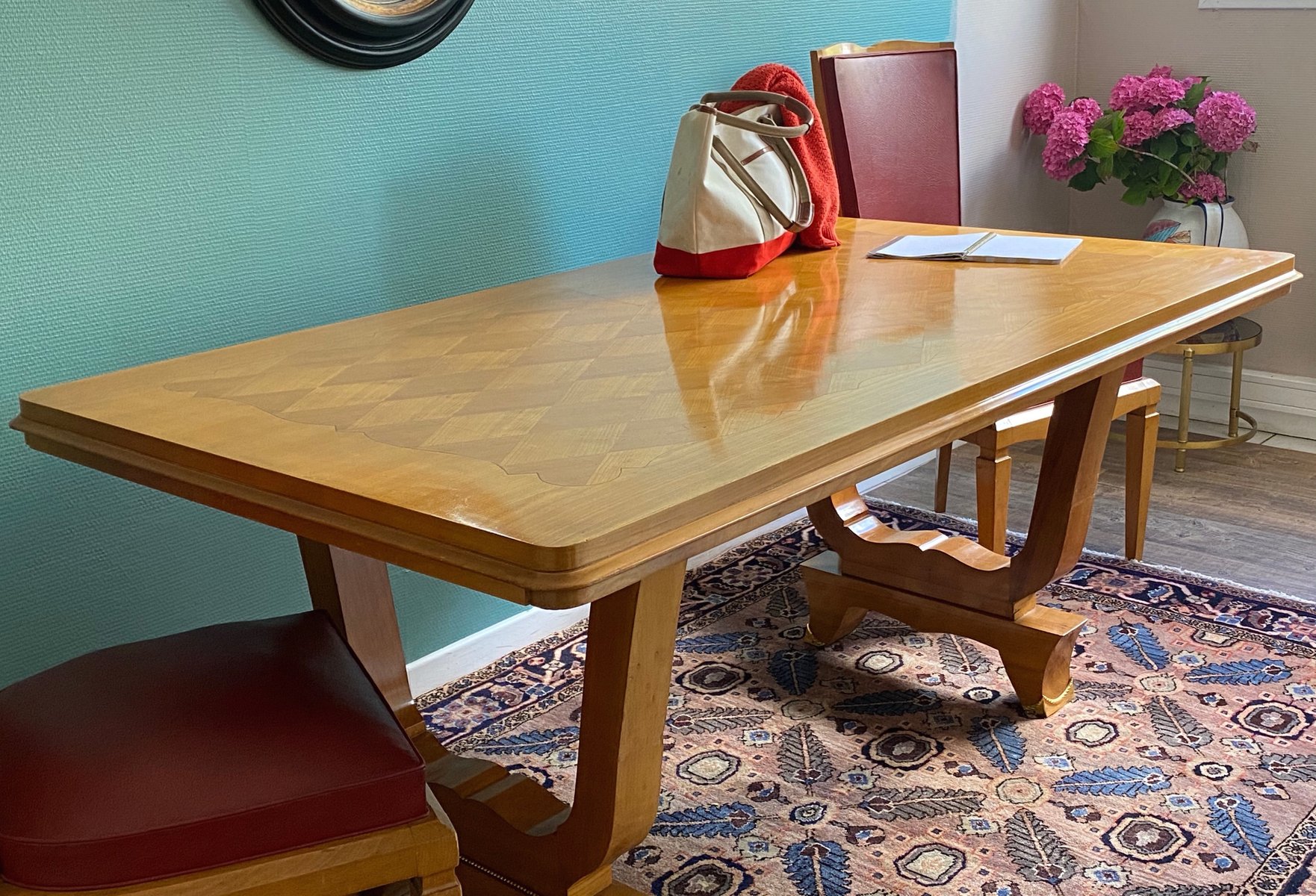 Table de Salle à Manger Art Déco en Frêne, 1930s en vente sur Pamono