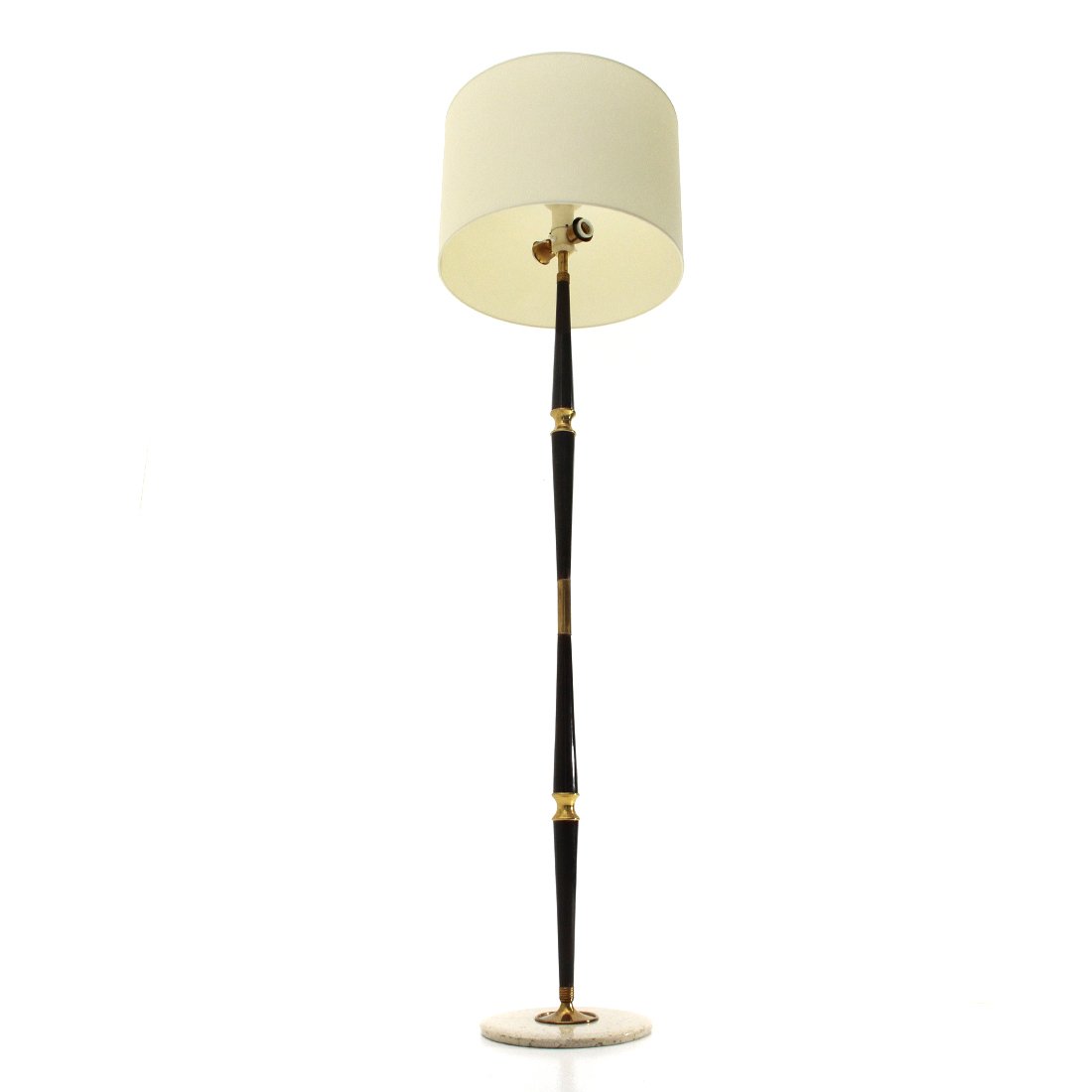 Marble Wood And Brass Floor Lamp With, Vintage Brass Floor Lamp With Marble Table