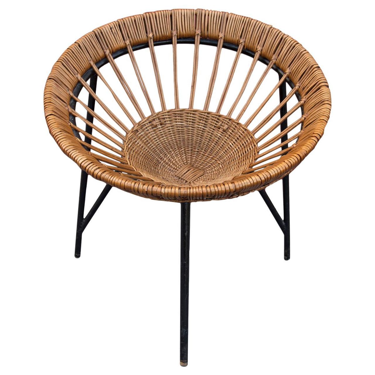 Mid Century Czechoslovak Expo 58 Wicker Lounge Chair Mid Century Czechoslovak Expo 58 Wicker Lounge Chair
