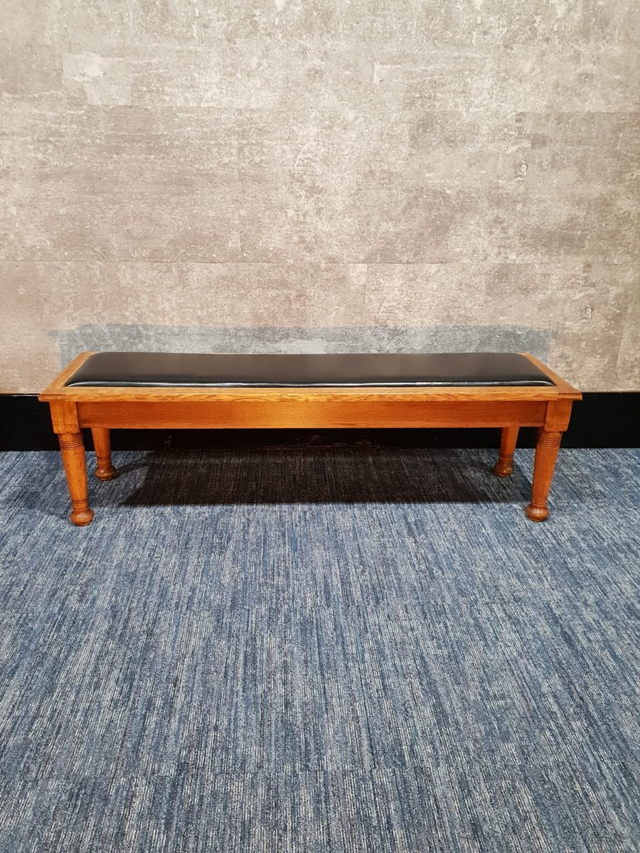 oak wood bench on Antique Art Deco Oak Hall Bench For Sale At Pamono