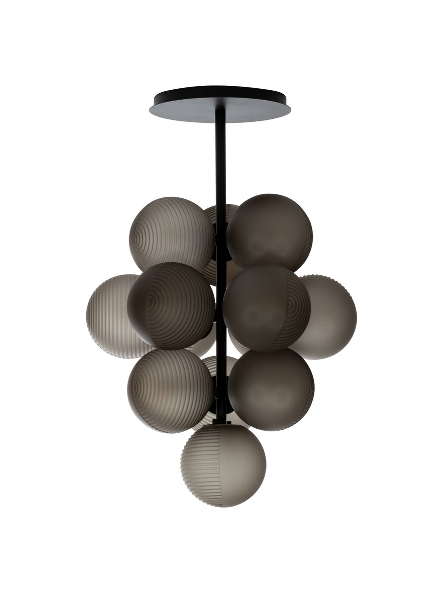 Small Stellar Grape Pendant In Smoky Grey Acetato With Black Frame By Sebastian Herkner For Sale At Pamono