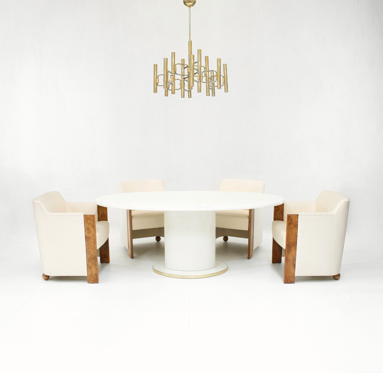 Esszimmerstühle aus Seiden & Wurzelholz von Thörmer, 1980er, 6er Set