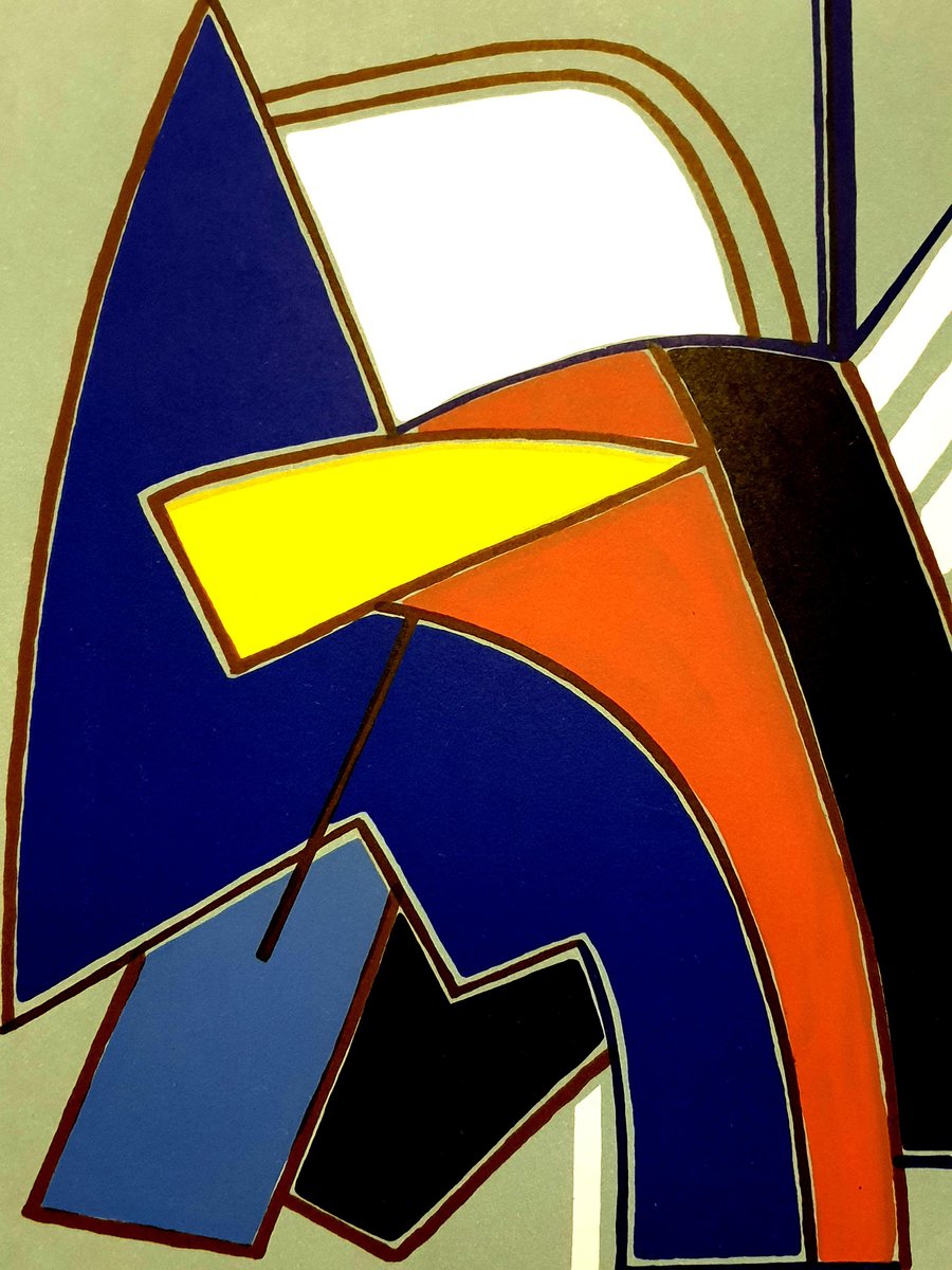 Alberto Magnelli Composition Original Lithographie von 1967 bei