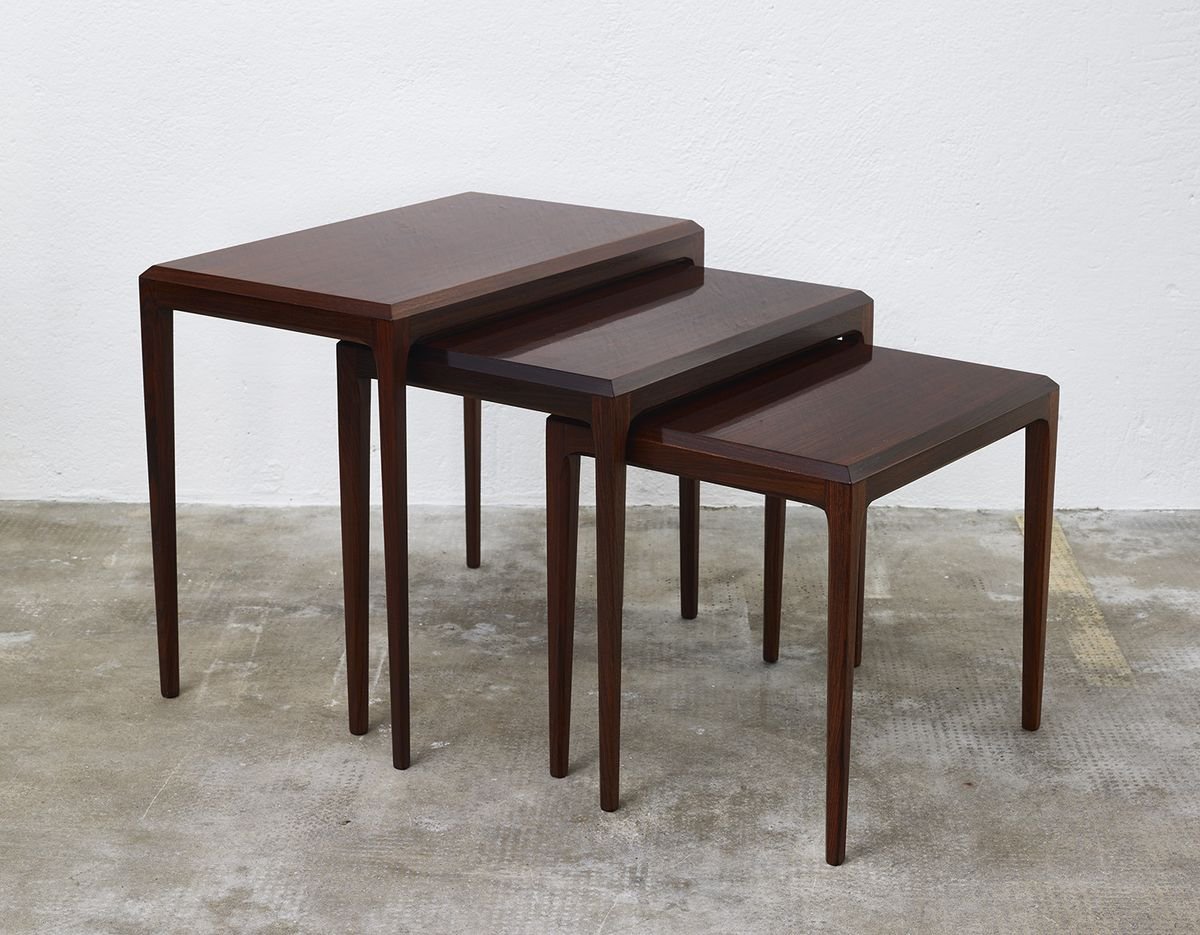 mid century rosewood nesting tables by johannes andersen for cfc silkeborg set of 3 TJQ-722229