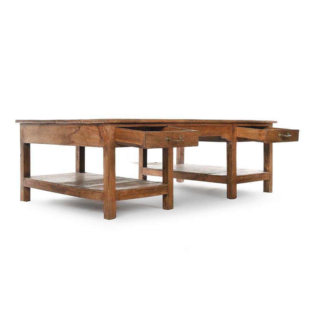 Wooden Coffee Table With 2 Drawers 1940s For Sale At Pamono