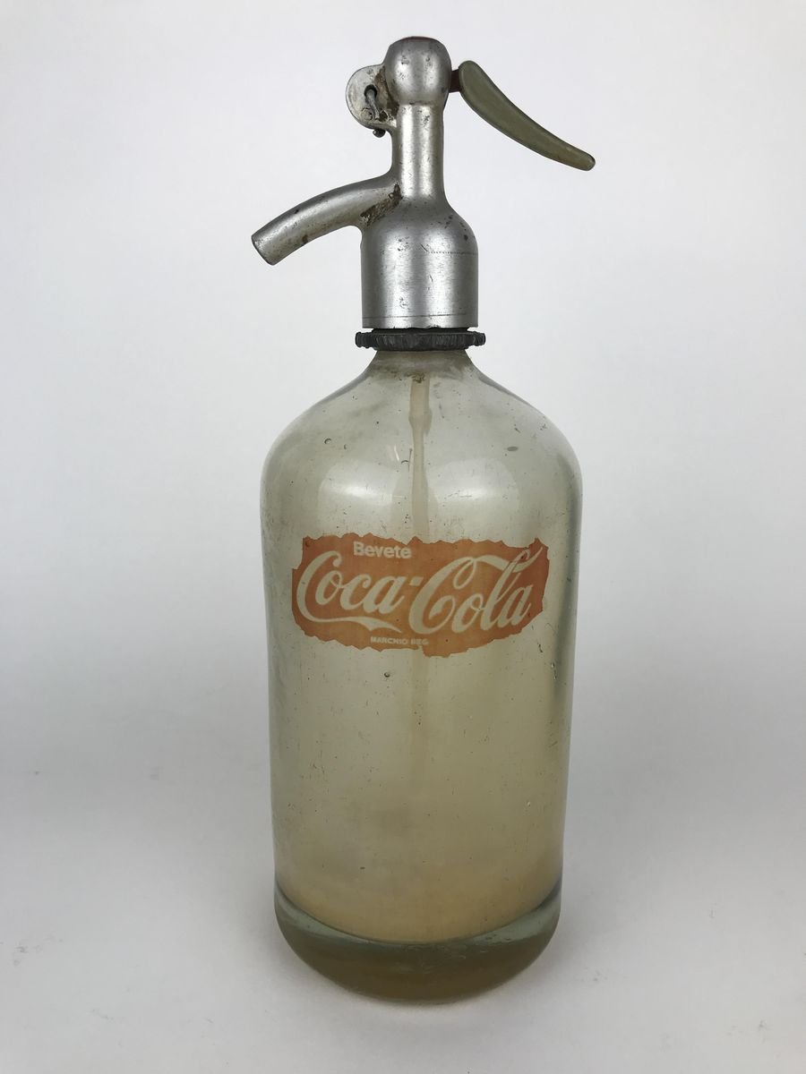 Italian Advertising Soda Syphon Seltzer Bevete Coca-Cola Bar Bottle ... 1960s Soda Advertising
