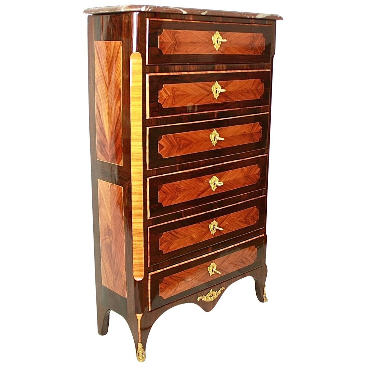 French Louis Xv Tallboy Or Chest Of Drawers In The Style Of J G Schlichtig For Sale At Pamono