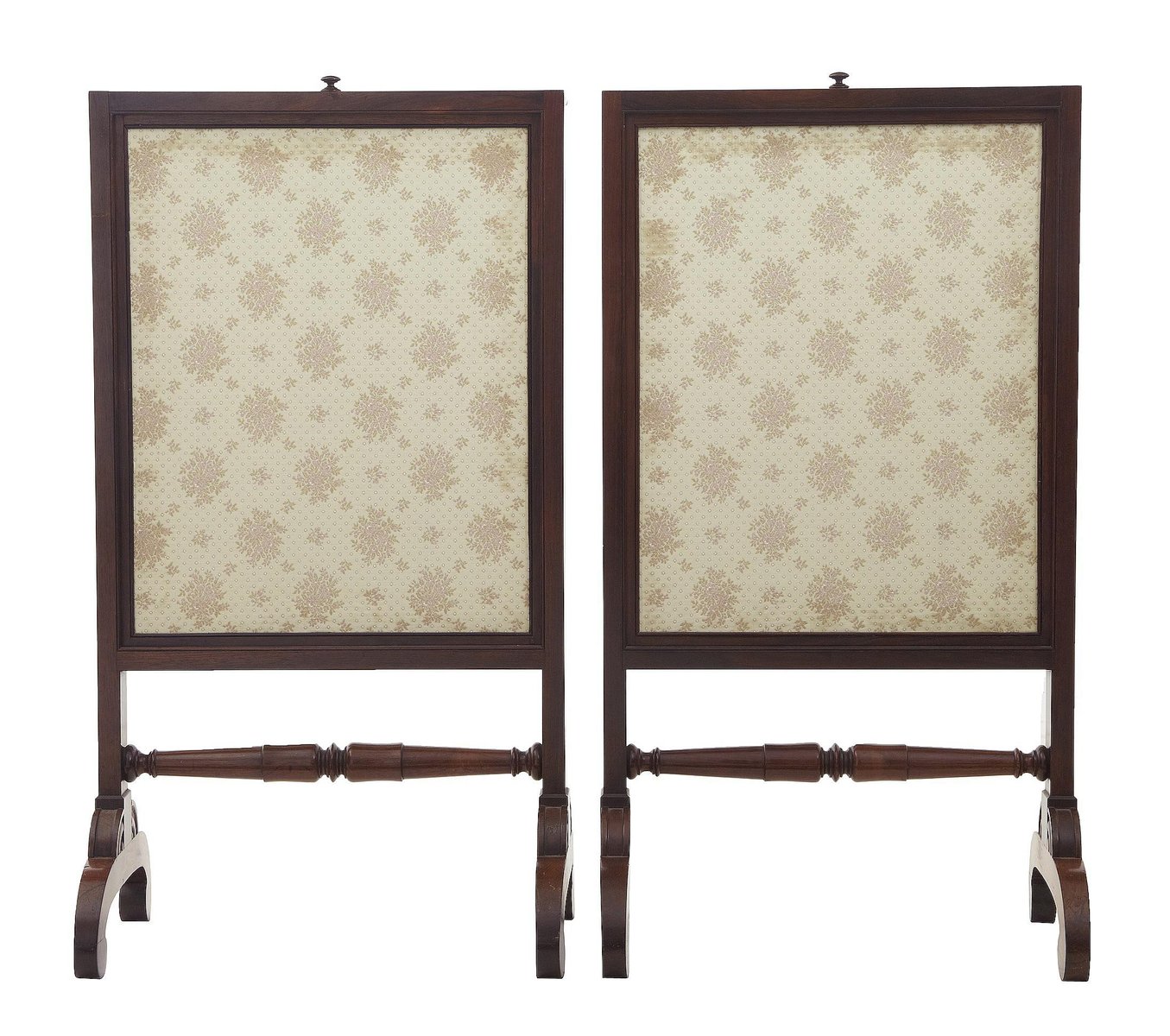 Regency Rosewood Tapestry Fire Screens, Set of 2 for sale at Pamono