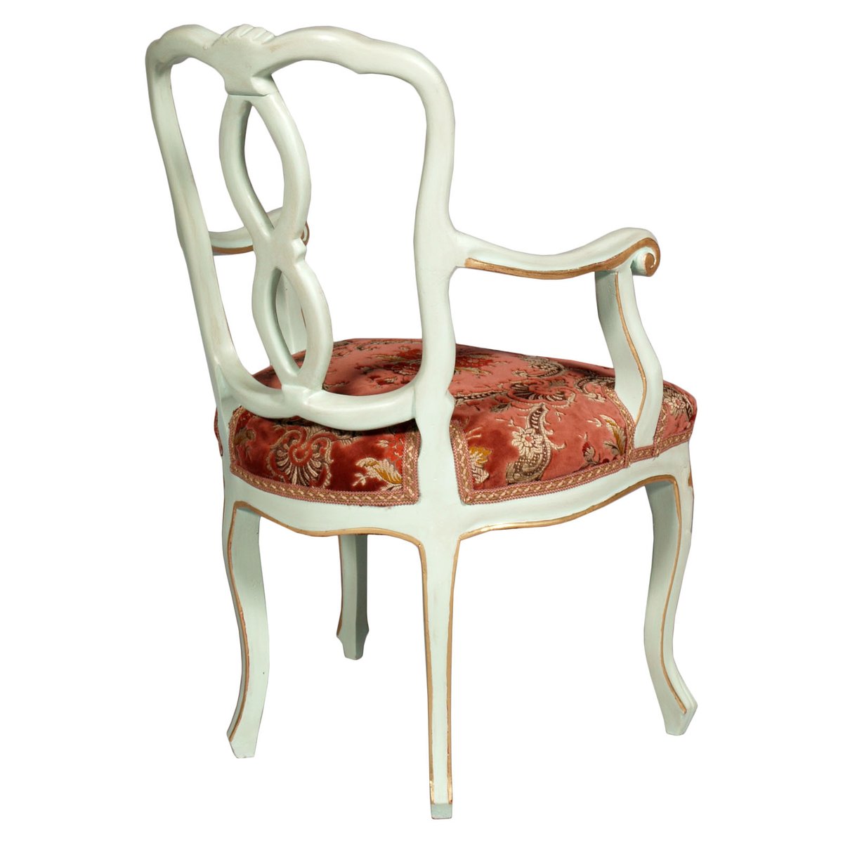 19th Century Baroque Style Italian Lacquered and Gilded Lounge Chairs