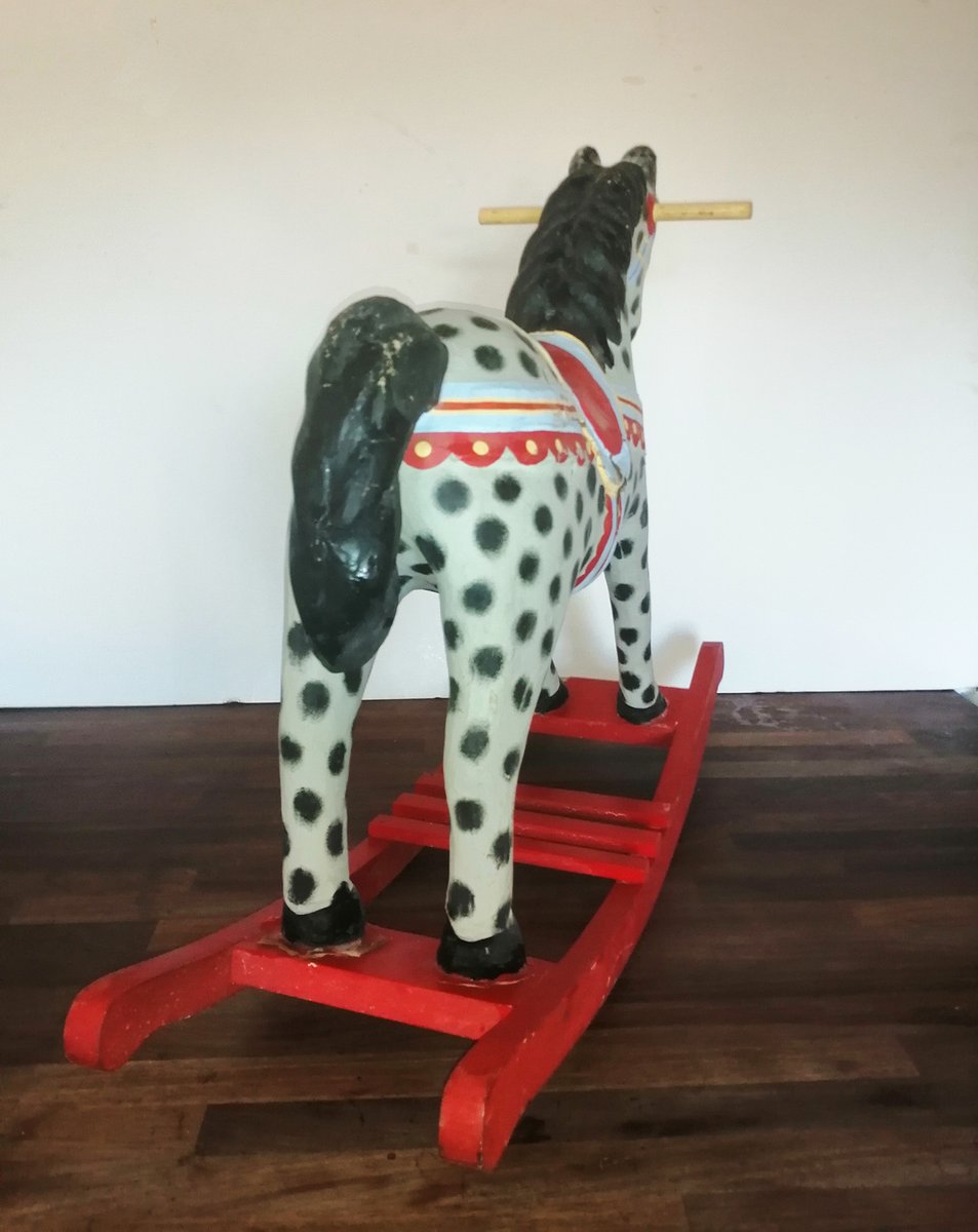Antique Spanish Mache Paper Rocking Horse for sale at Pamono