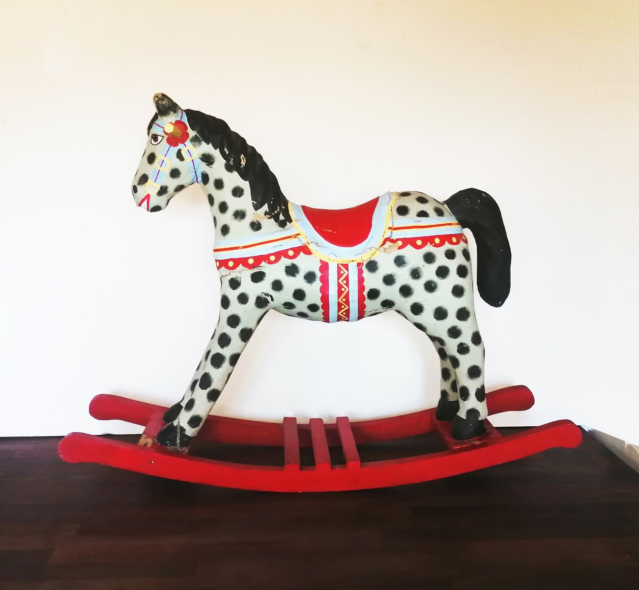 Antique Spanish Mache Paper Rocking Horse for sale at Pamono