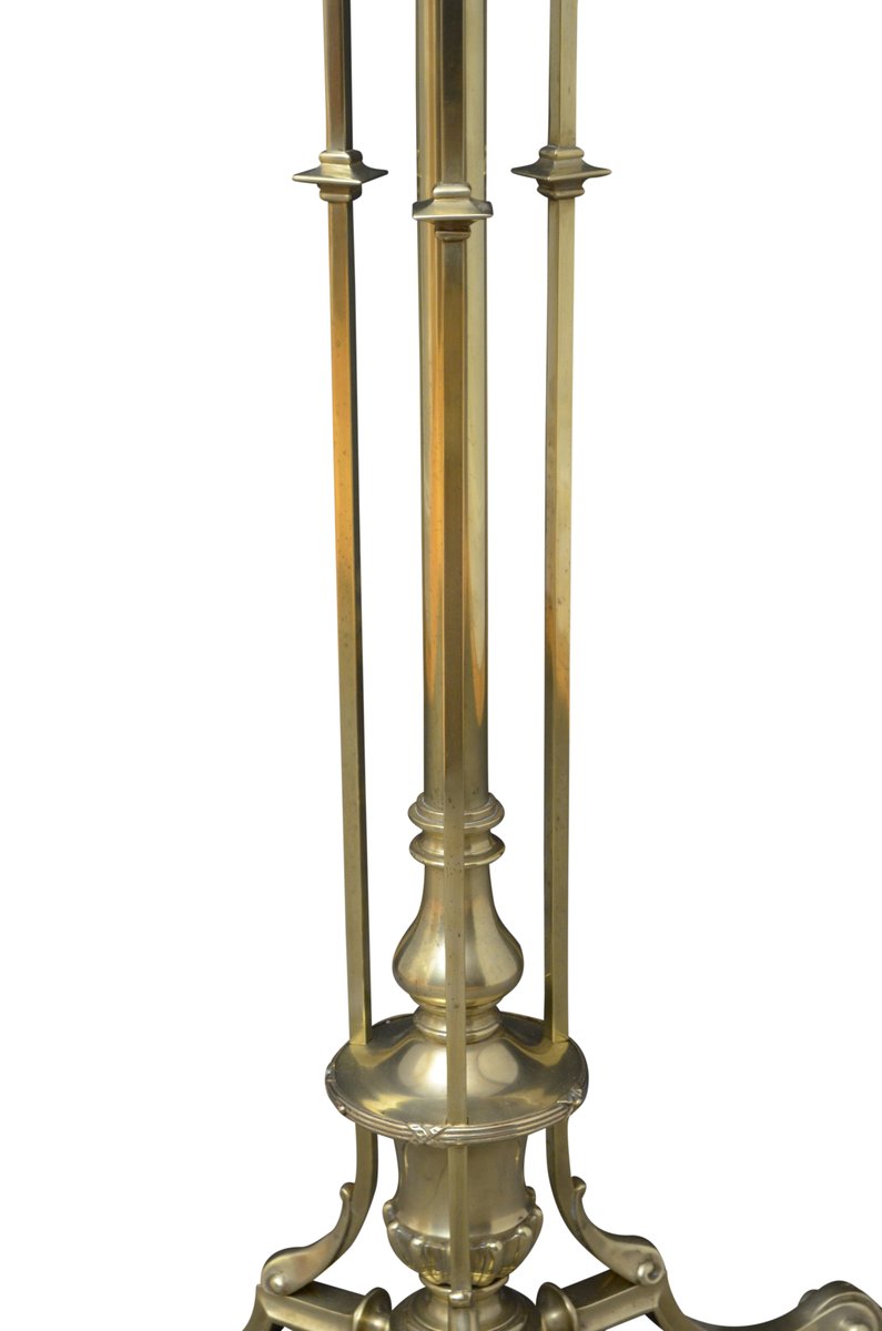 Antike edwardianische Standard Stehlampe aus Messing bei Pamono kaufen