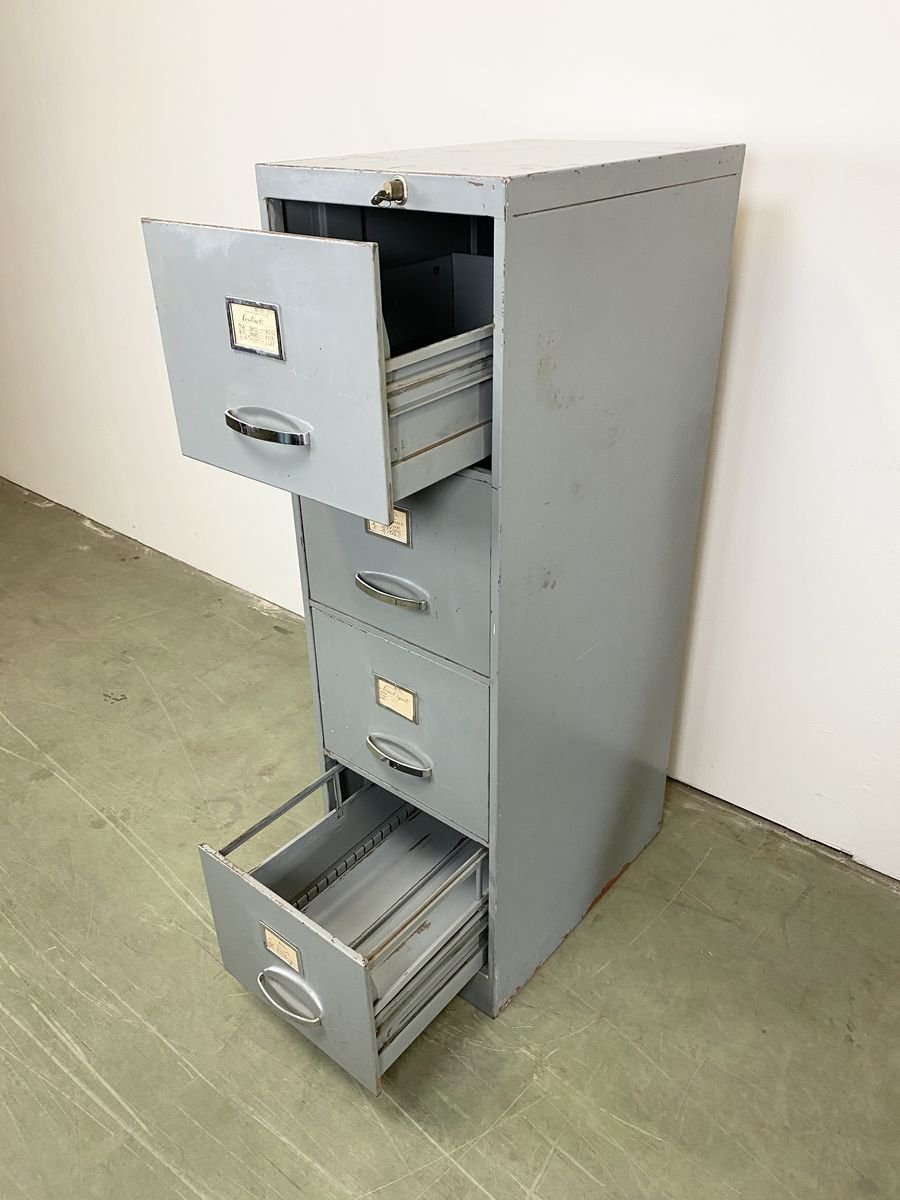 grey industrial iron filing cabinet 1960s CGF-749970