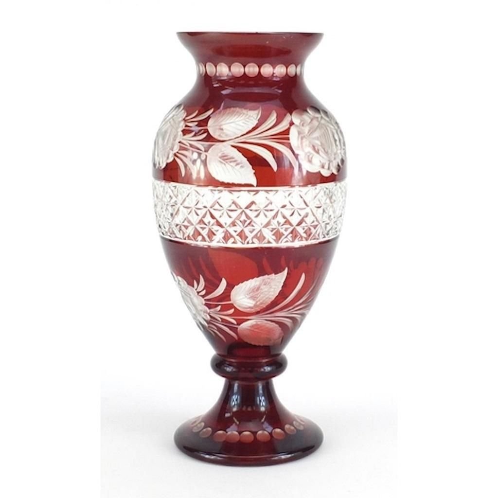 Vintage Bohemian Ruby Glass Vase for sale at Pamono