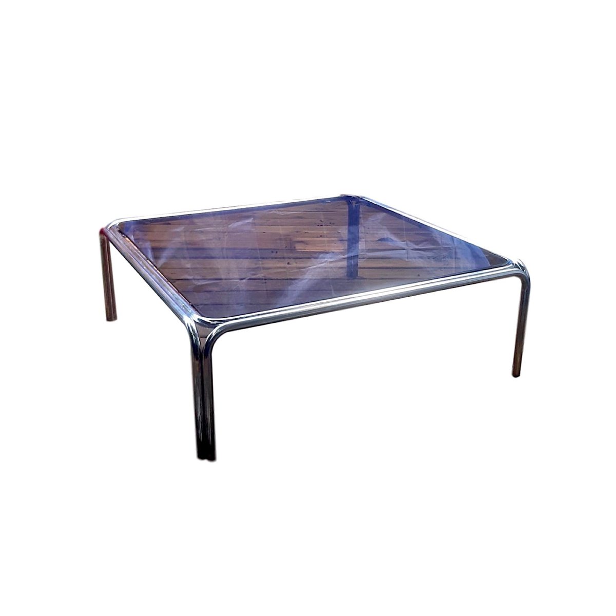 Chrome And Smoked Glass Coffee Table