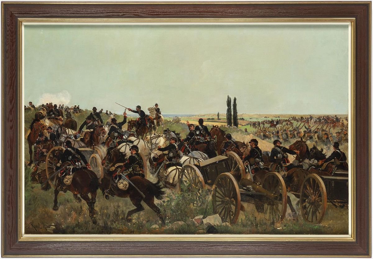 Krieg Im 19. Jahrhundert Der Deutsch-Französische Krieg - Öl auf Leinwand von Raoul Arus